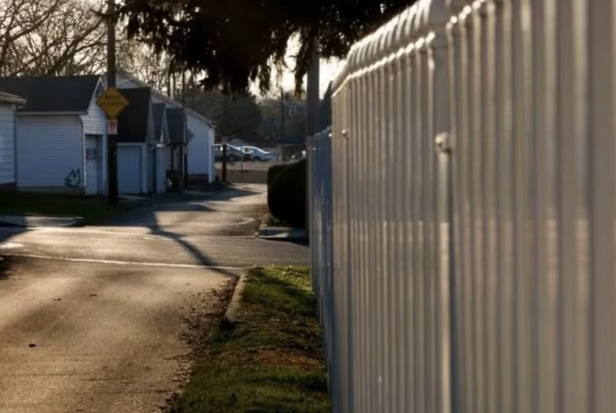 The driveway leading to the home studio in South Allentown, PA, in low sun, 2008