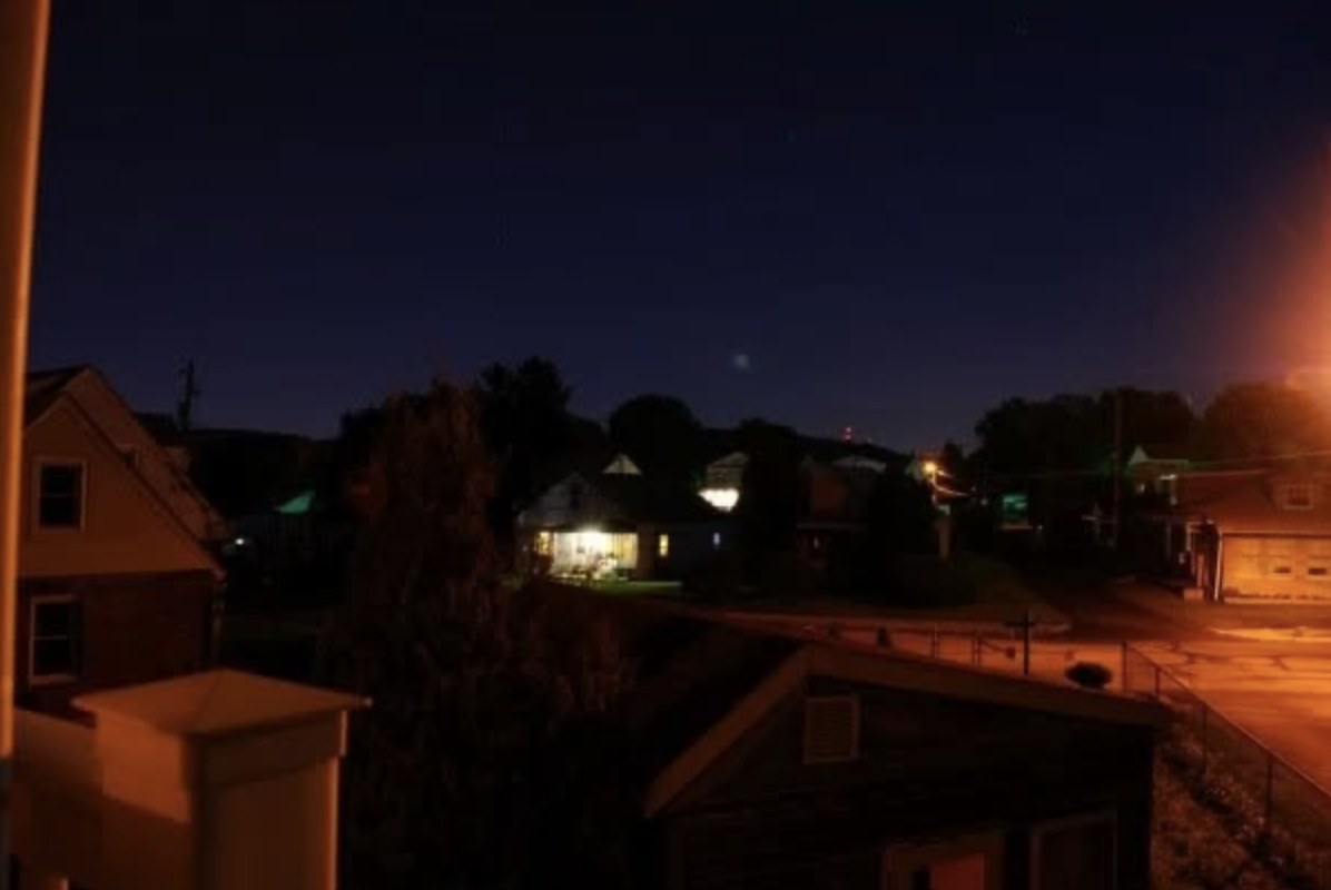 The view from the home studio in South Allentown, PA, on a winter night in 2008